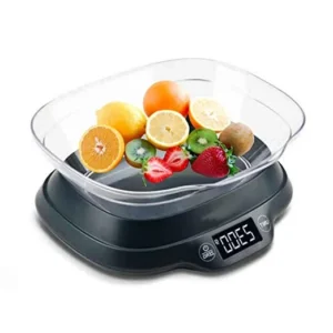 5kg/1g (11lb/0.1oz) Báscula de cocina de alimento | Gramo Onzas Mililitros | Kilogramo con pantalla LCD y superficie impermeable. de vidrio templado resistente.